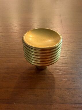 Brushed Gold Round Cabinet Knob